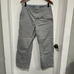 L.L. Bean Pants Mens 32x28 Natural Fit, Cotton, Gray,Pockets, Casual, Hiking